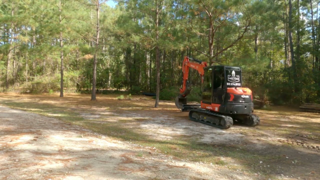 Pushin' Trees with the Kubota KX057-5