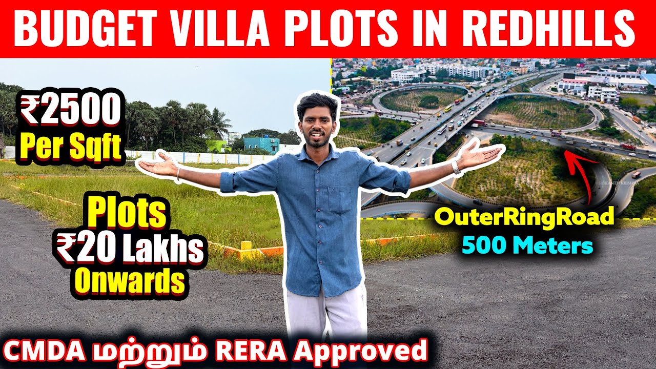 Budget Villa Plots For Sale In Redhills | ₹2500 Per Sqft | CMDA & RERA | Sanjaysamy | Vlog #447
