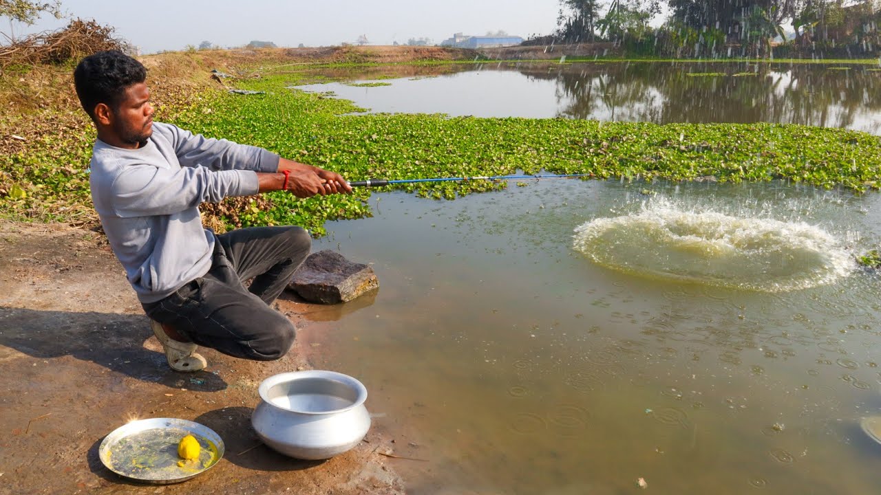 Fishing Video || I was Amazed by the Fishing Skills of the Traditional boy || Amazing Hook Fishing