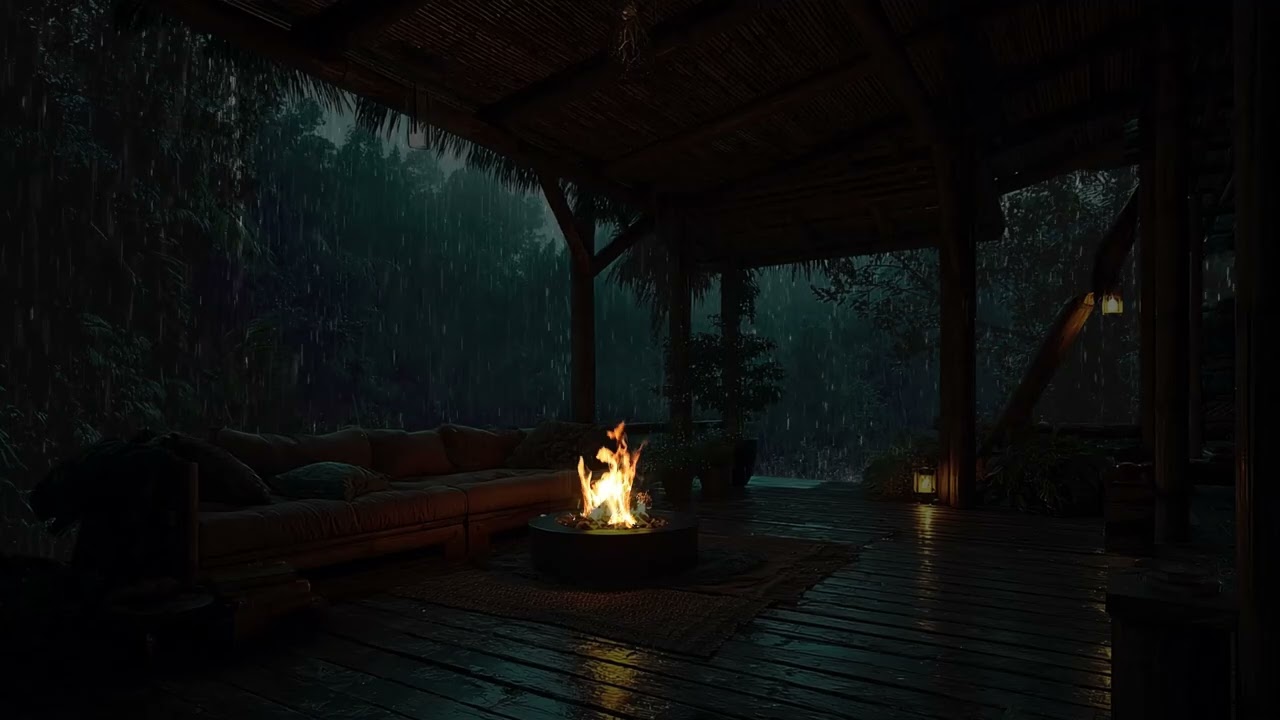 Soothing Stormy Night Ambience | Smooth Rain and Thunder Sounds for Deep Sleep and Calm