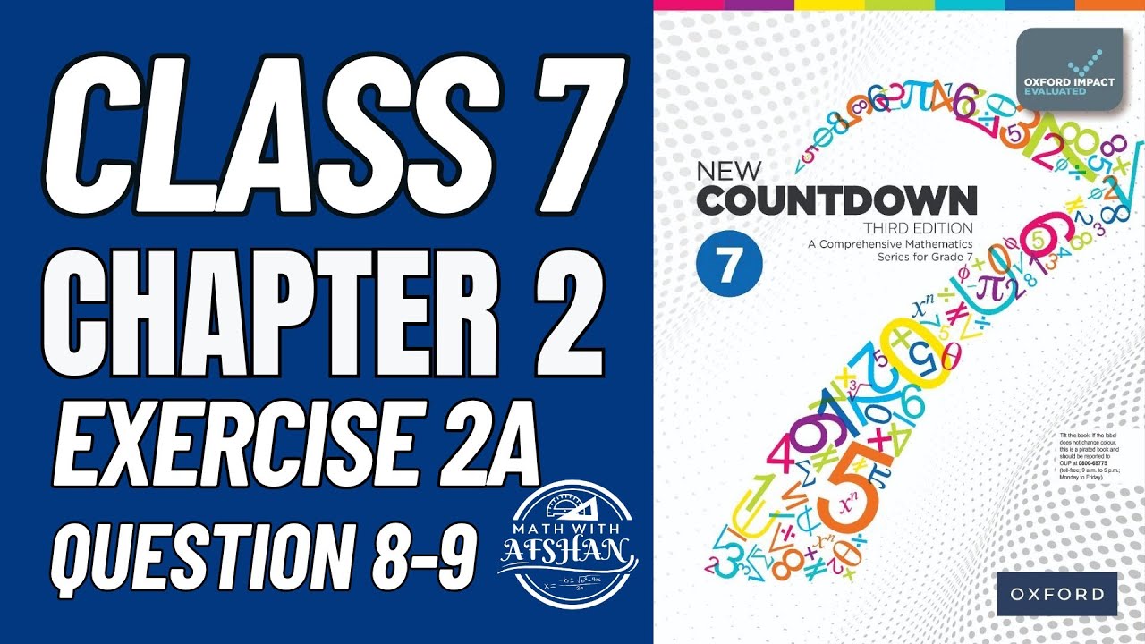 Countdown 7 Exercise 2A Question 8&9  | New countdown third edition | oxford | Math with Afshan