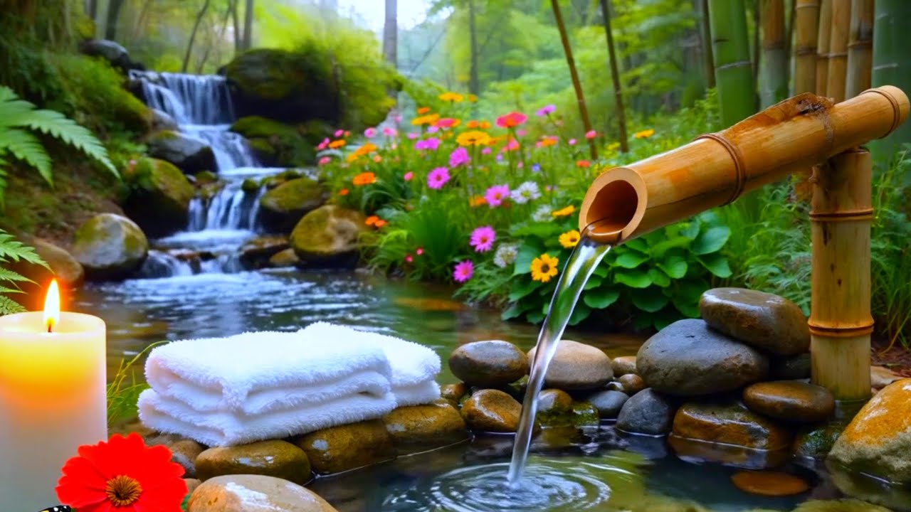 Perfect Sleep Ambience 🌿 Bamboo Water Fountain & Gentle Relaxing Music