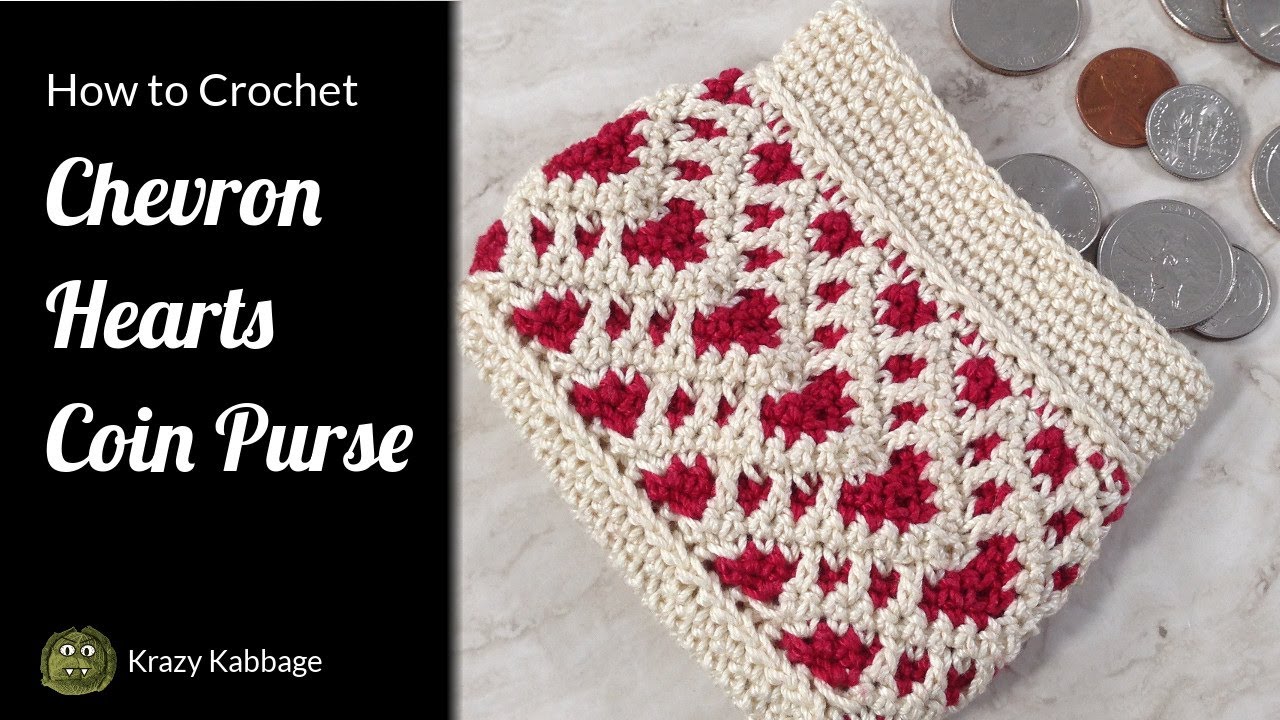 How to Crochet Chevron Hearts Wallet