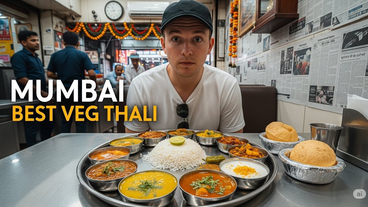 Luke Martin Try Indian Veg Thali in Mumbai India | Foreigner Trying Indian Veg Thali in Mumbai