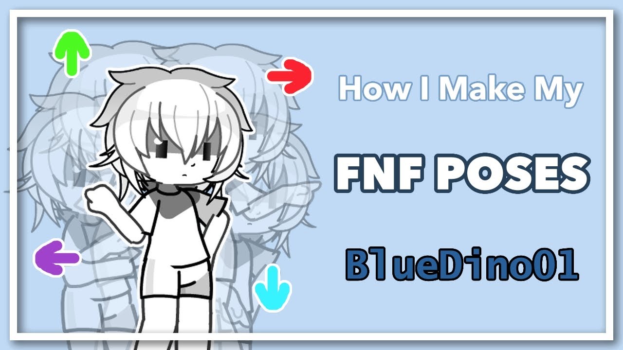 How I Make My FNF Poses (read desc for more) - Gacha x FNF Pose Tutorial - BlueDino01