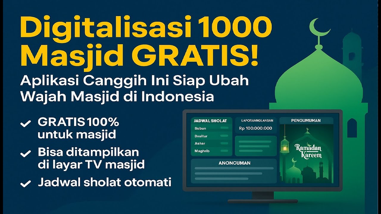 🔴🟢Digitalisasi 1000 Masjid GRATIS! Aplikasi Canggih Ini Siap Ubah Wajah Masjid di Indonesia