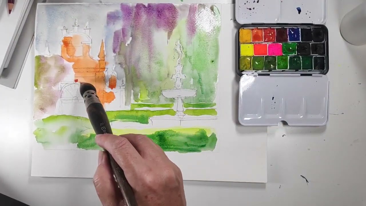 Probando el pincel Escoda Ultimo Evolution de Joan Coch y acuarelas artesanales COLORFUL