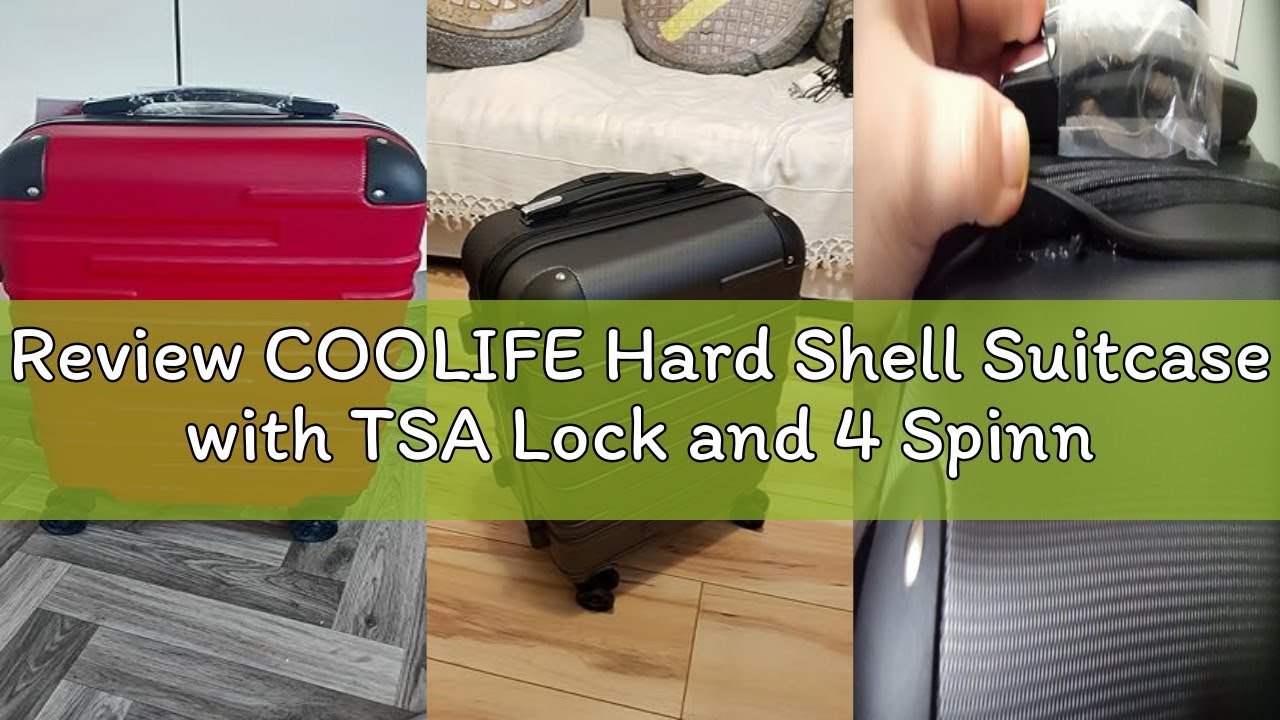 Review COOLIFE Hard Shell Suitcase with TSA Lock and 4 Spinner Wheels Lightweight Durable (Turquoise