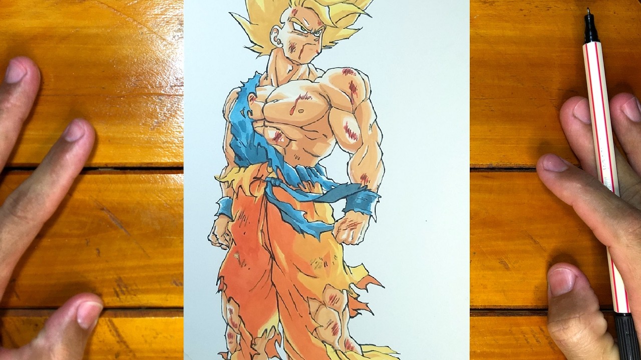 Como desenhar O Goku super sayajin 1 | Saga FREEZA