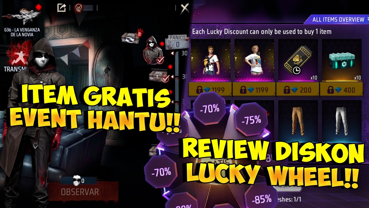 BOCORAN EVENT HALLOWEEN GRATIS !! Review Diskon Lucky Wheel Bundle Kucing Terbaru & Event Hantu FF
