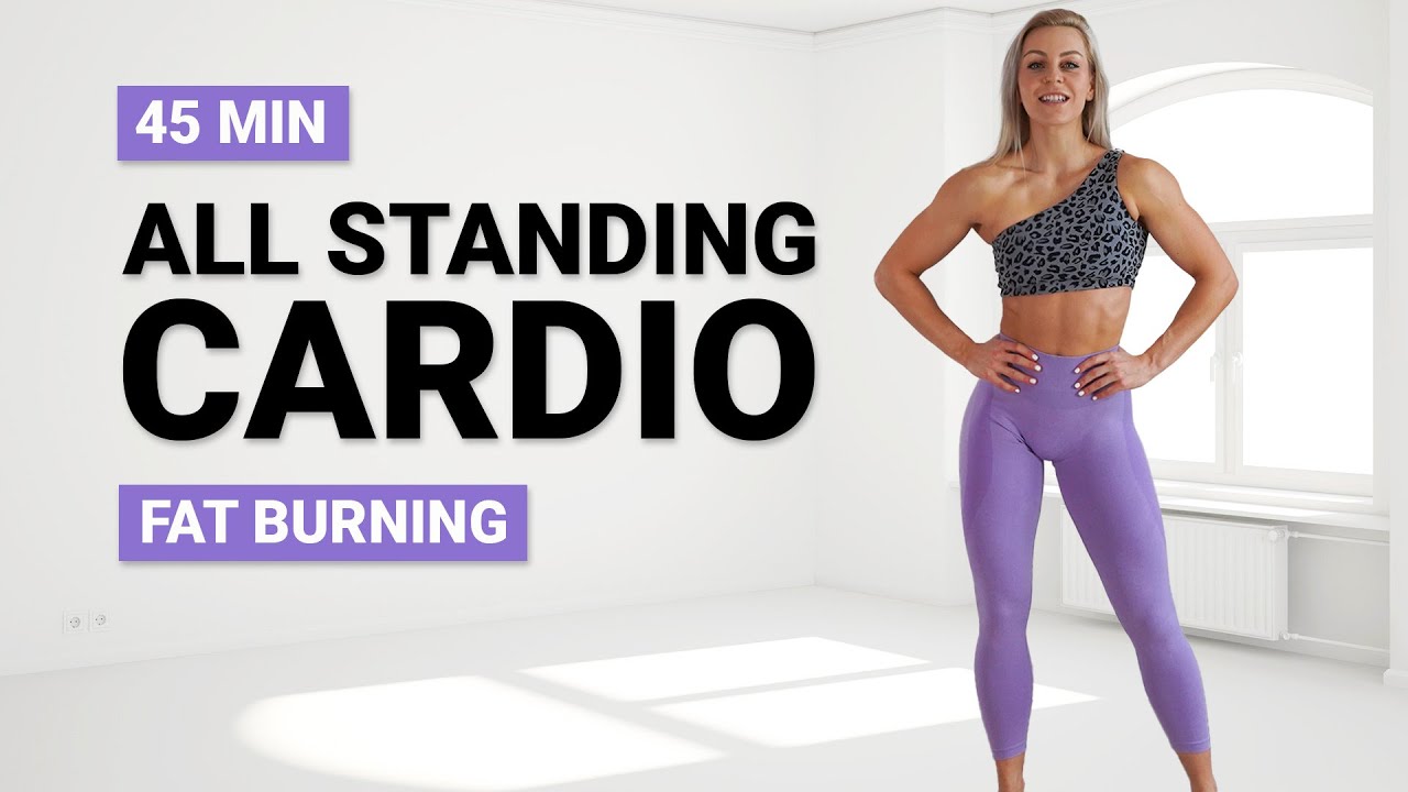 45 MIN ALL STANDING CARDIO HIIT WORKOUT | No Equipment | No Repeat | Fat Burning | Super Sweaty