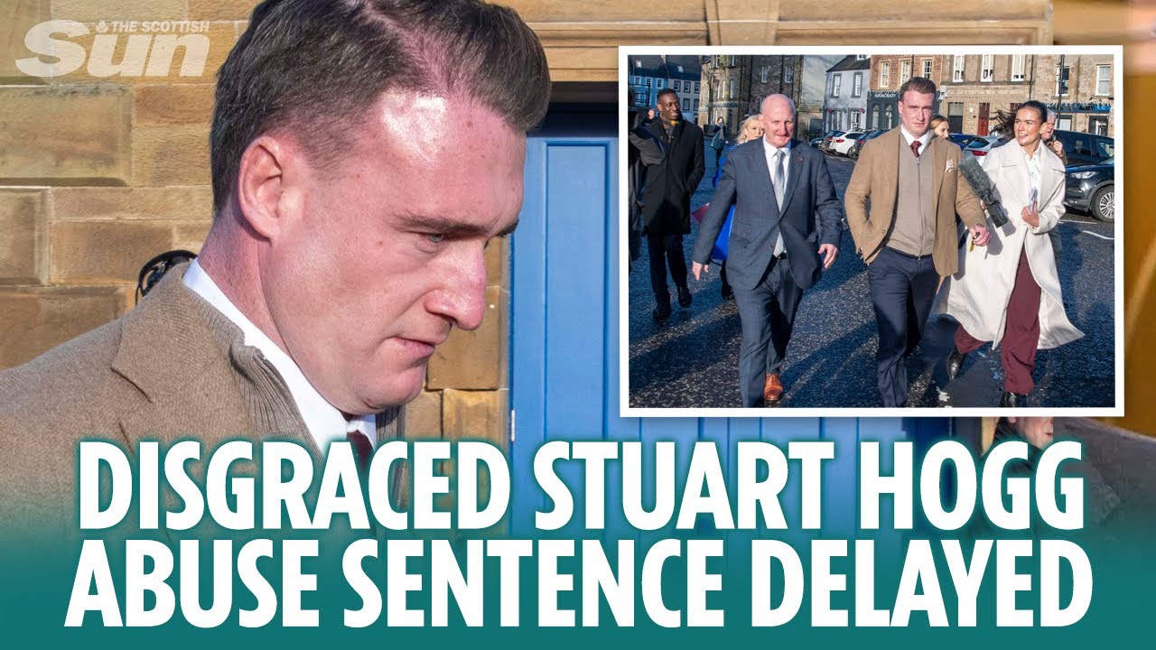 Disgraced Stuart Hogg storms out of court refusing to apologise as abuse sentence delayed