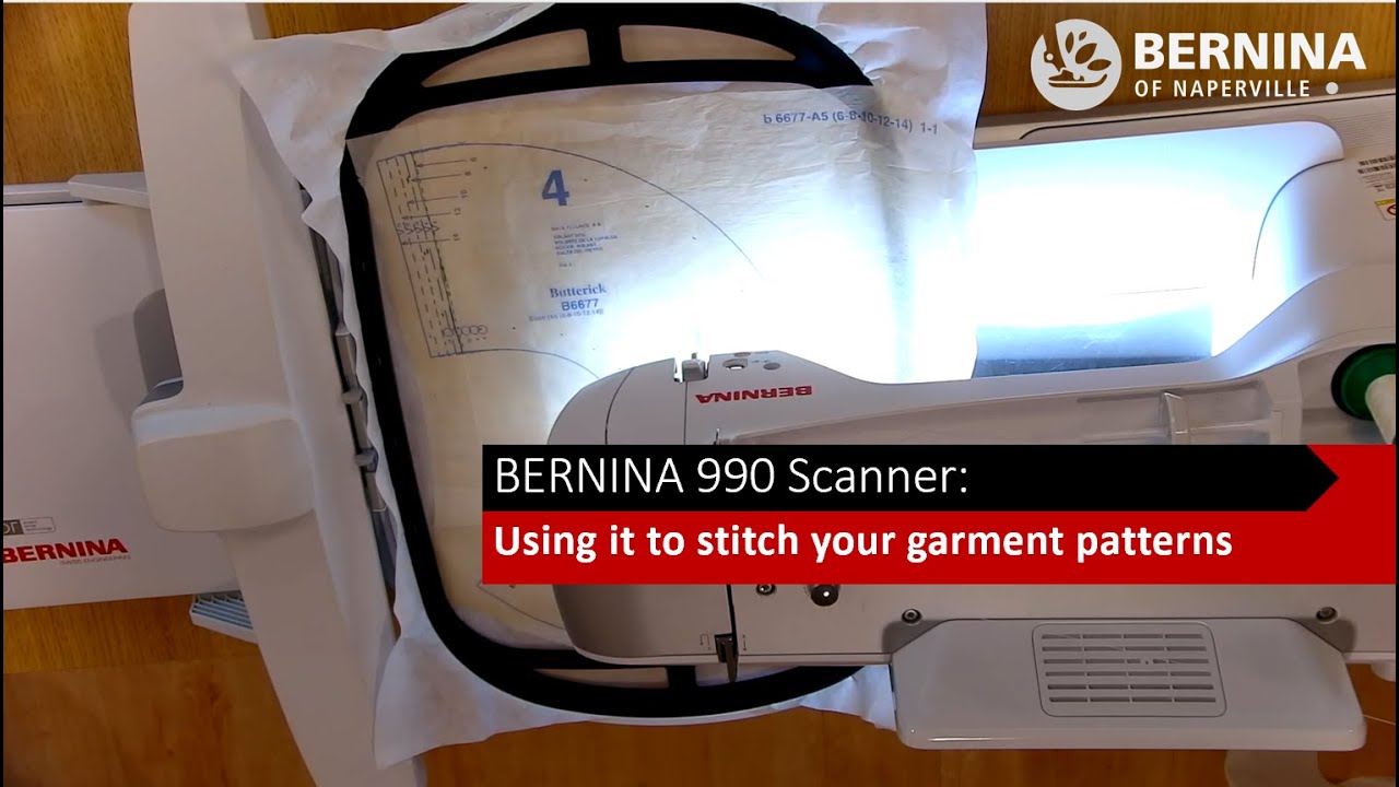 BERNINA 990: Использование сканера для вышивания детали выкройки