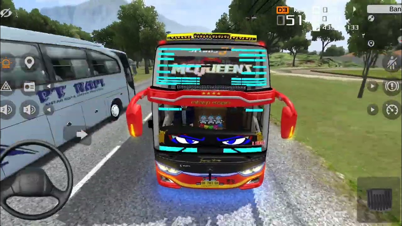 Bus McQueen Gunung Harta Jemput Penumpang Dari Cilacap Ke Palembang Telolet Basuri 