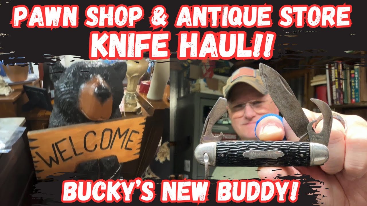 Pawn Shop & Antique Store Knife Haul + Bucky's New Buddy!!