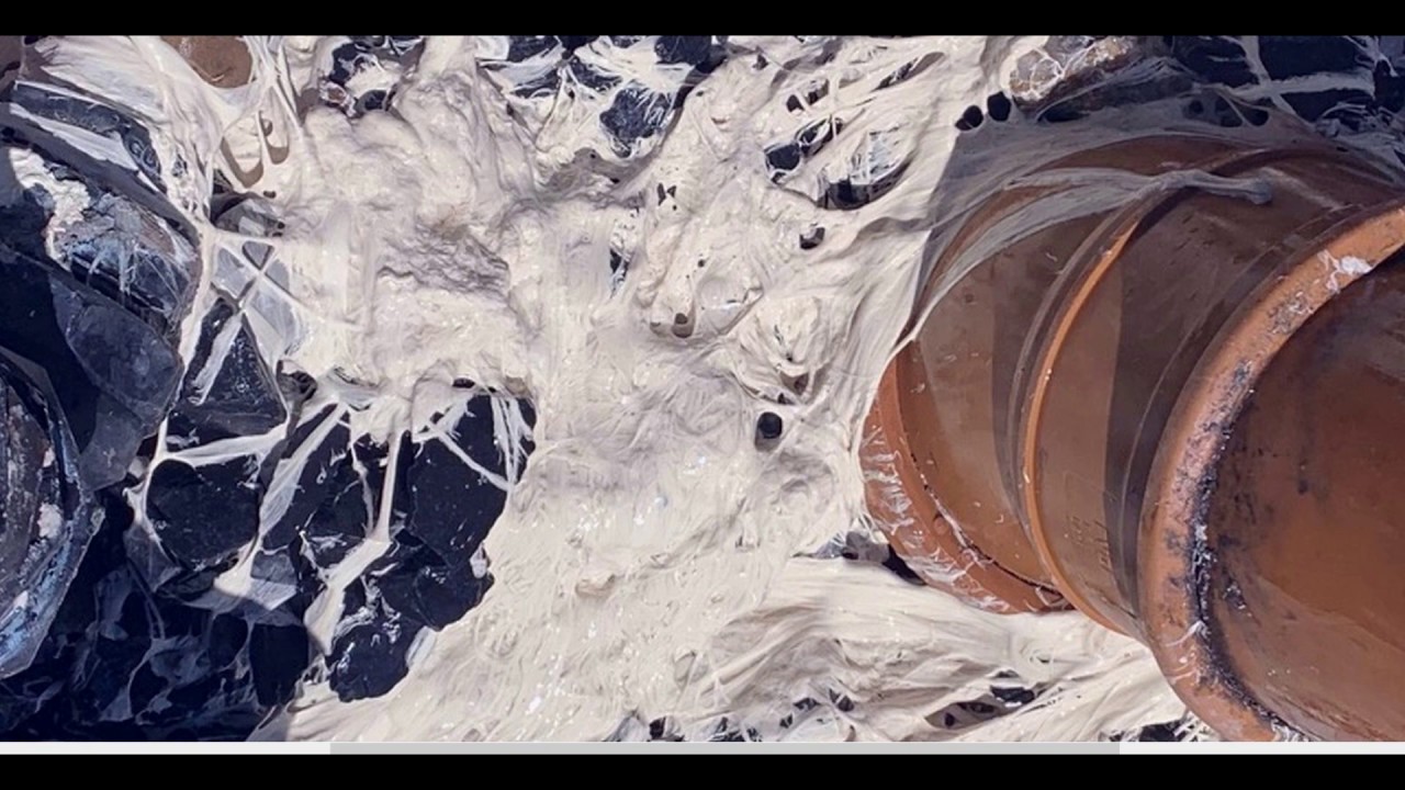 Bacterial slime produced by a waterwell