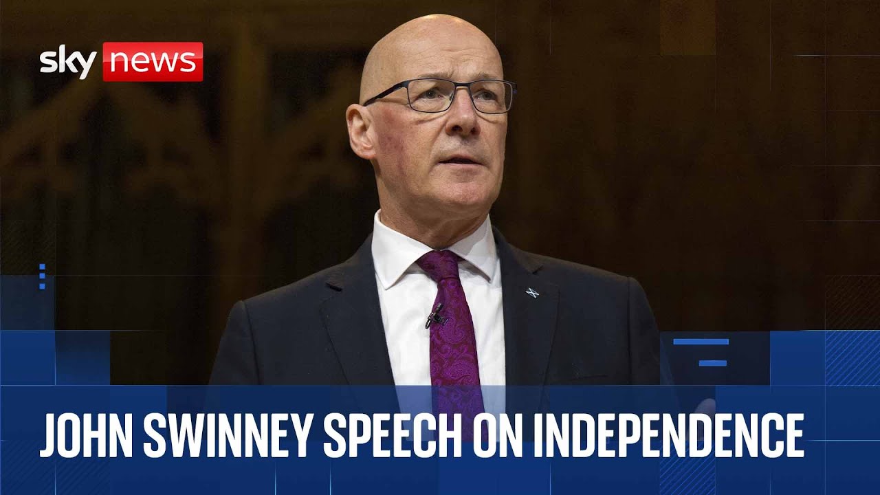 First Minister John Swinney answers questions after speech on independence