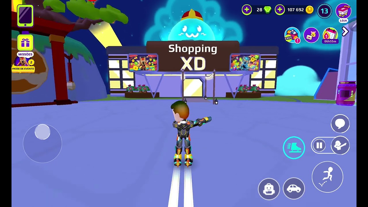 Jogando jogos no pkxd 