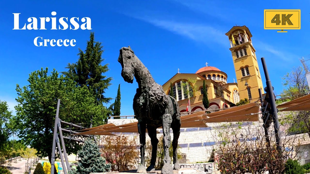 Larissa, Greece: A Walking Tour in 4K (Spring 2022)