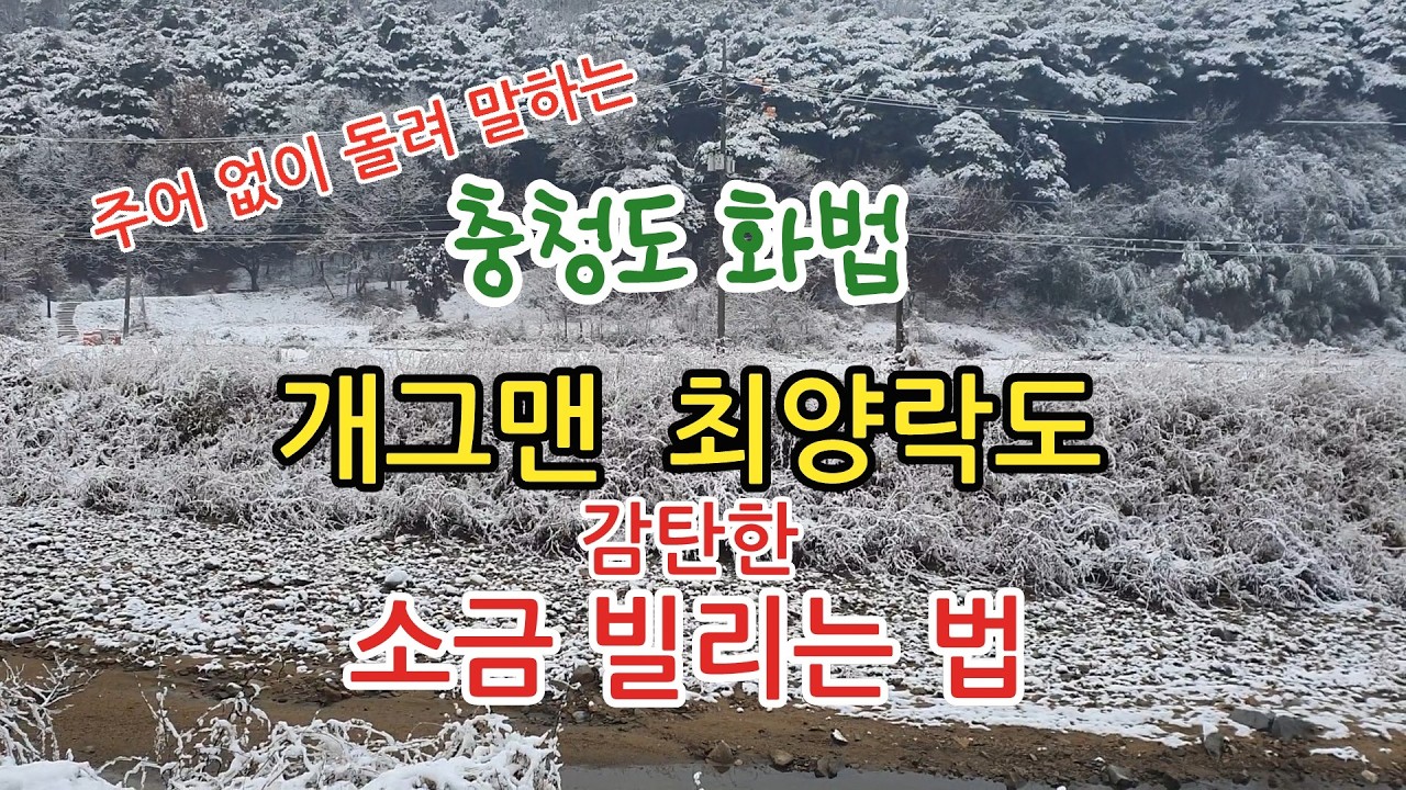 충청도 사투리 말투/화법 현지인과 함께하는 이야기 속으로