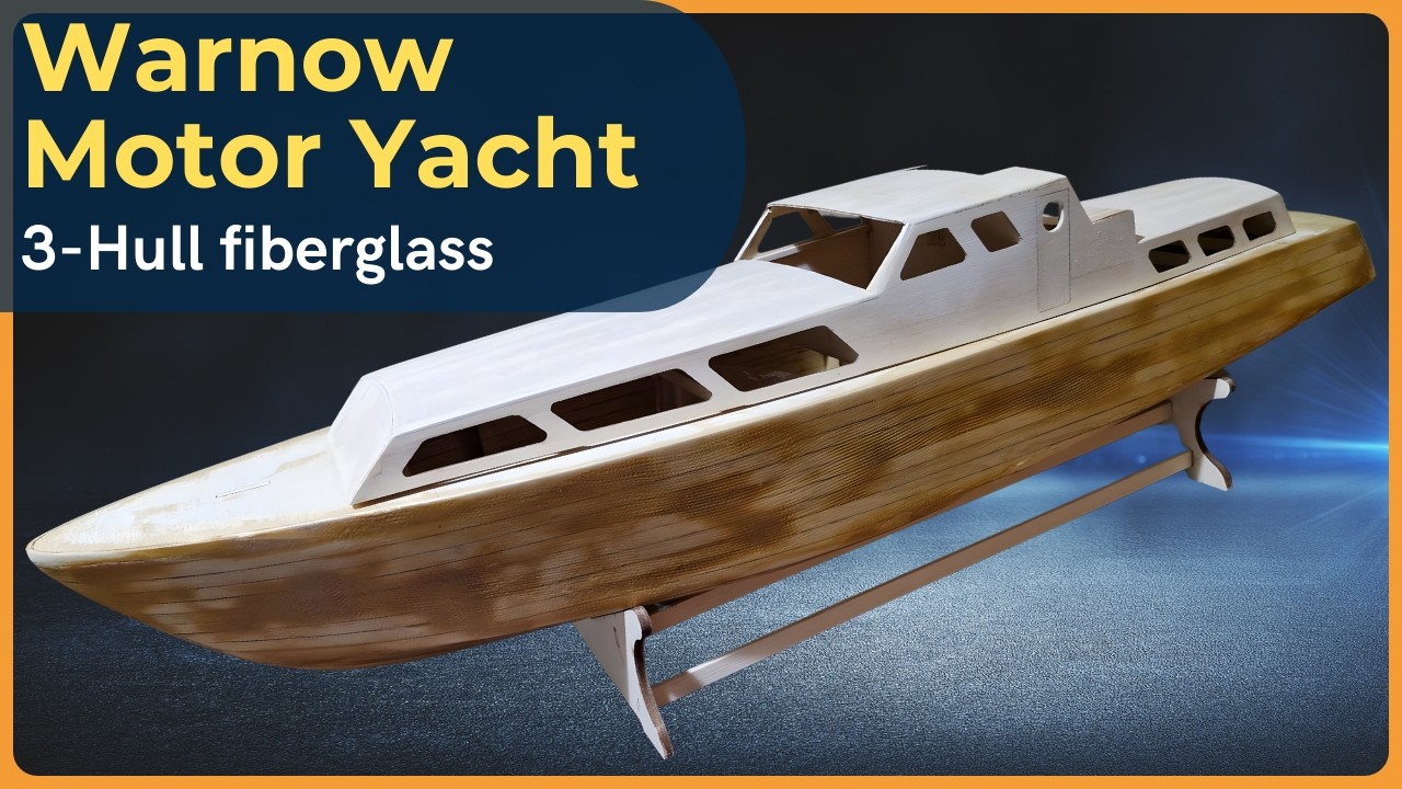 Applying fiberglass to Warnow Motor Yacht RC model boat hull #RC #DIY #boat
