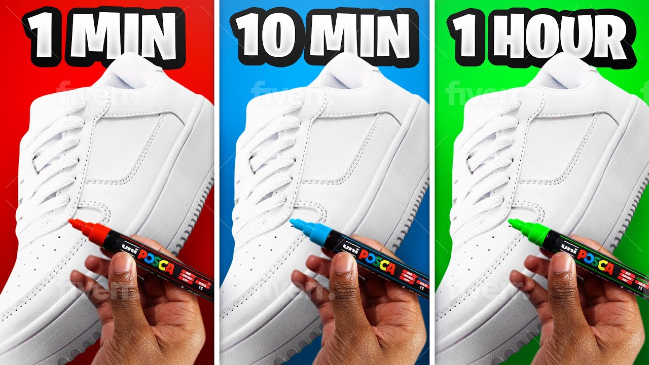 Customizing Shoes In Just 1 Minute, 10 Minutes, & 1 Hour!