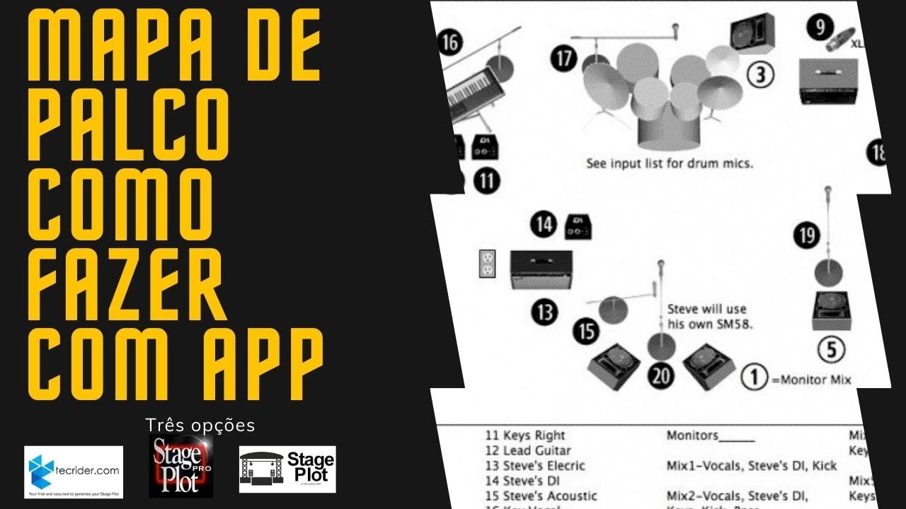 Mapa de Palco como fazer com APP -  Três opções