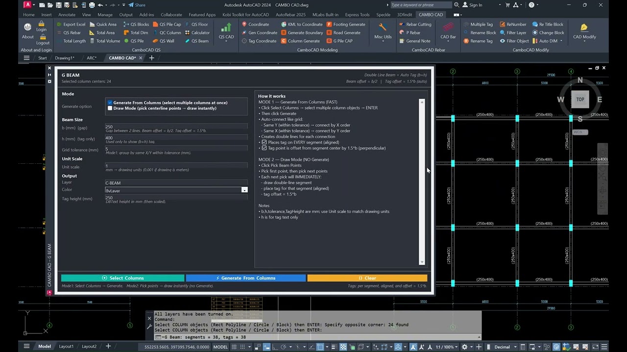 Generate Beam CAMBO CAD