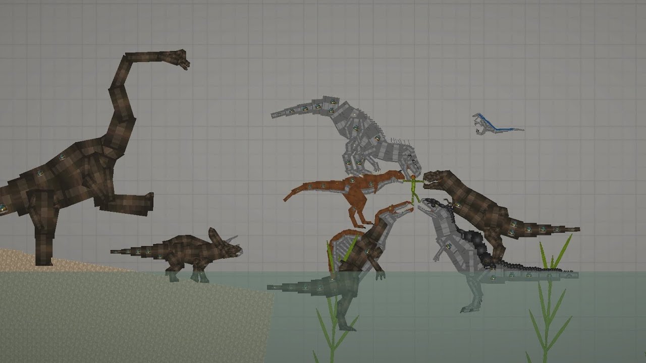 Dinosaurs in Melon Sandbox! || Dinosaur collection
