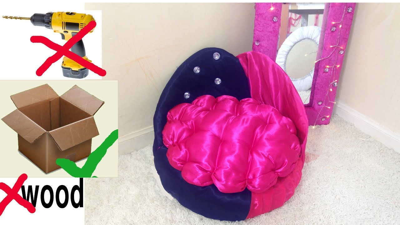 DIY sofa bed  for pet by using cardboard||DIY princess bed for pet ||Unbelievably Helpful DIY