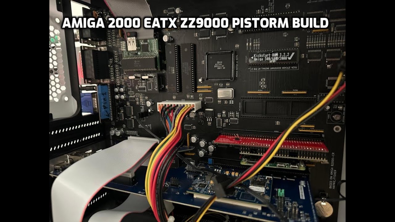 Amiga 2000 EATX 2.2 w/ ZZ9000 &  Pistorm Amiga OS 3.2.2.1 Test Video