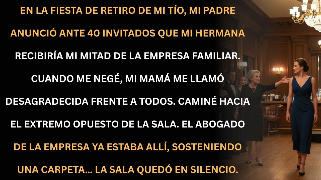 Mi padre regaló mi parte de la empresa a mi hermana… frente a todos.
