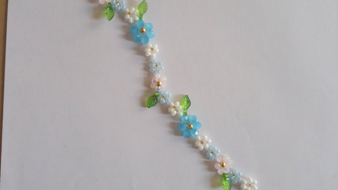 Handmade Floral Beaded Bracelet 🌸 | Aesthetic Jewelry Making | Satisfying Craft @Beadybliss17 