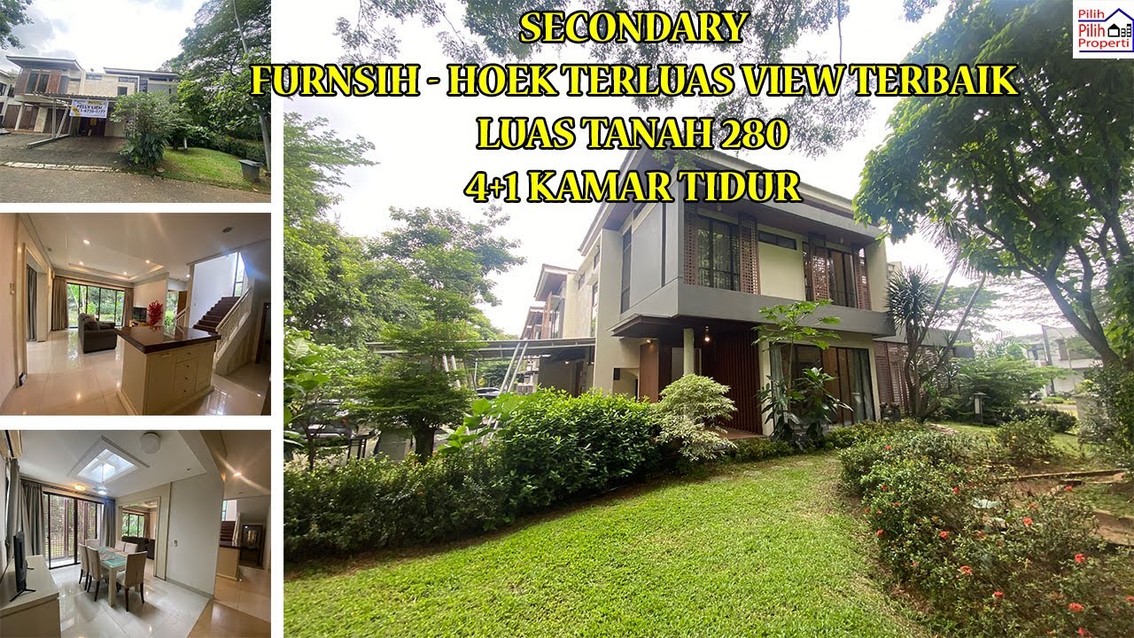 RUMAH BSD HOEK DI DEPARK BSD VIEW HIJAU JARANG ADA FUNRISH 4 KAMAR TIDUR