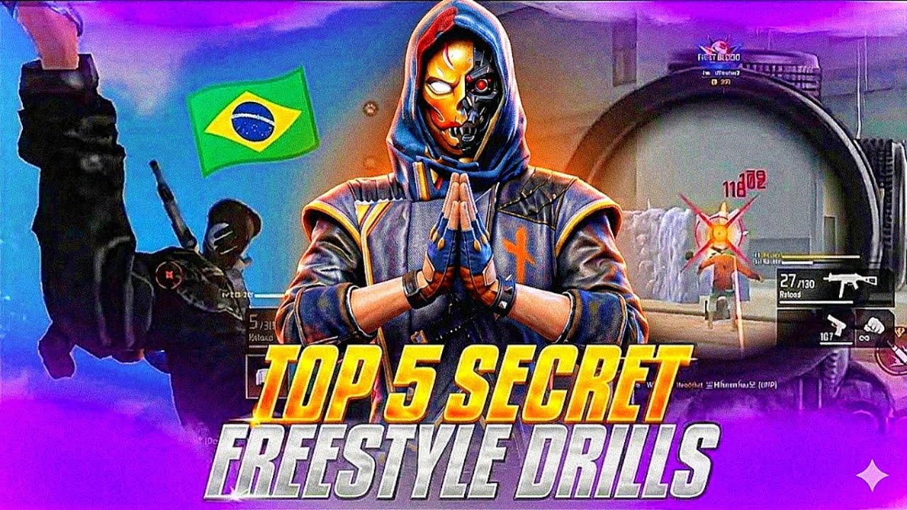 Top 5 Brazilian Freestyle tricks Sadx FF🇧🇷  Brazilian Players New Freestyle Settings & Sensitivity 📂