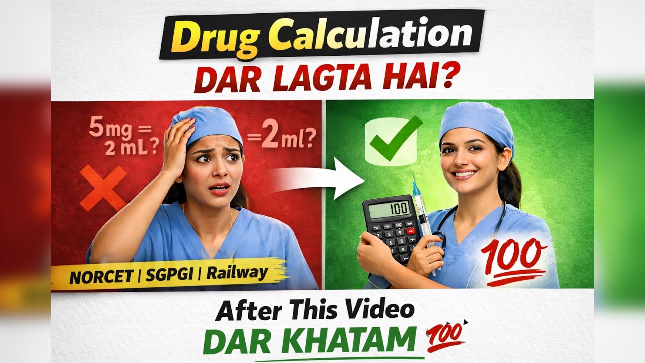 Drug Calculation You MUST Know for #NORCET, SGPGI & Railway Nursing
