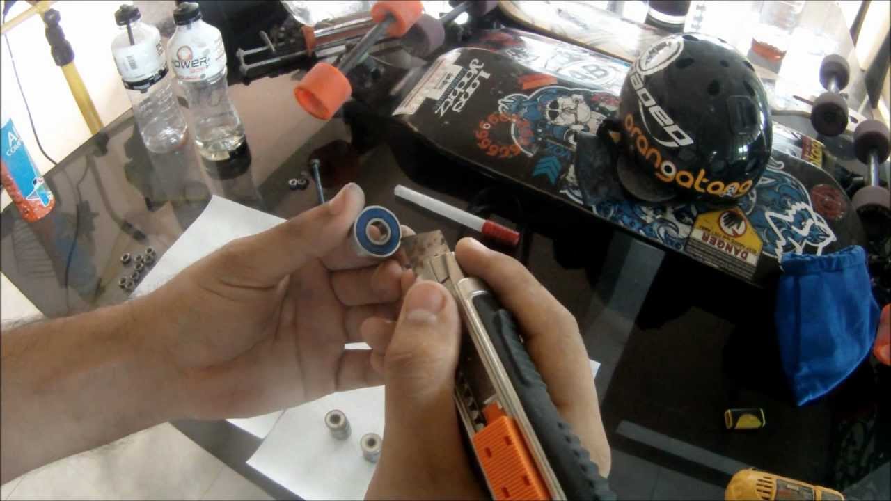 C&oacute;mo limpiar baleros / rodamientos de longboard / skate parte #2