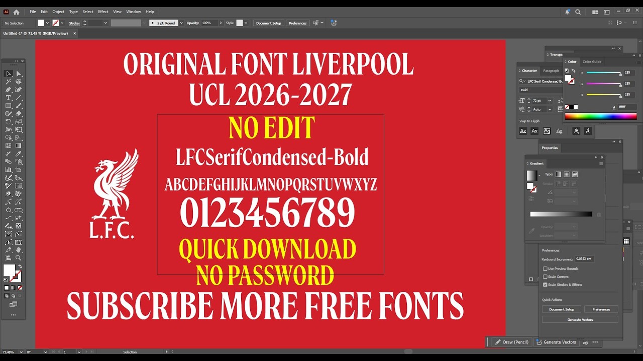 ##  ORIGINAL FONT LIVERPOOL UCL FONT 2026-2027 NO EDIT ## - #QUICK DOWNLOAD - NO PASSWORD#