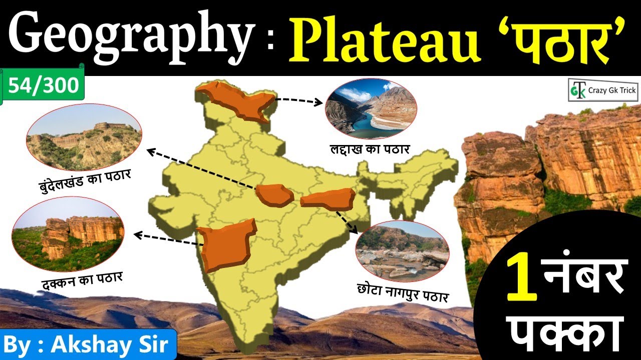 Geography : Plateau of India 'प्रमुख पठार' | Imp Plateau in India | Gs By Akshay Sir