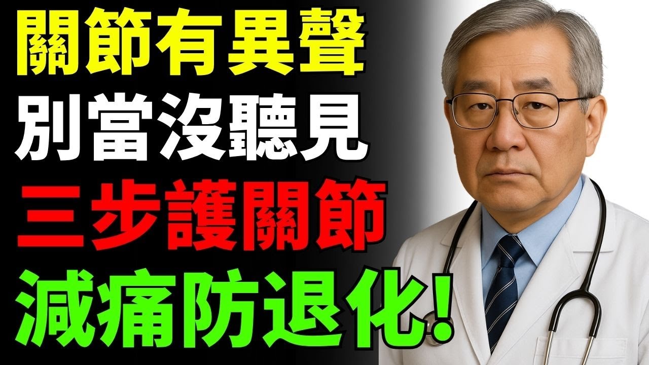 別忽視關節的聲音！３招幫你減少疼痛、延緩退化！