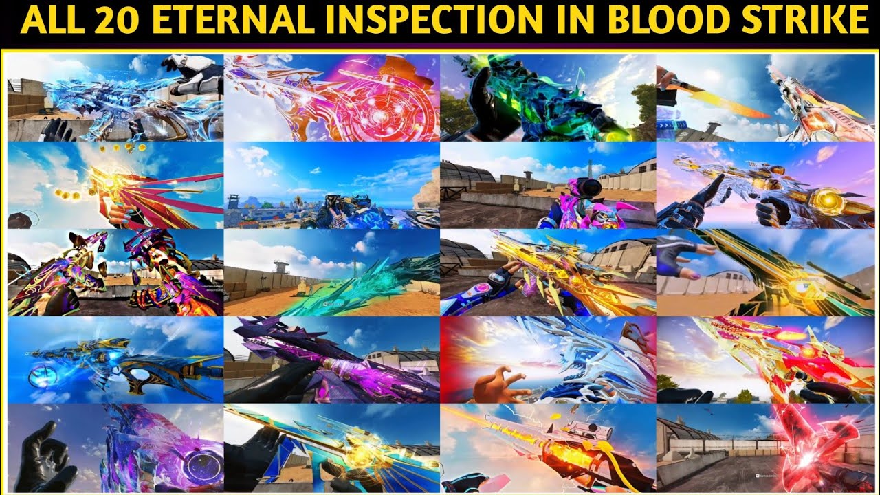 All 20 Eternal Weapon Inspection In Blood strike | Blood strike all new eternal gun skins in 4k
