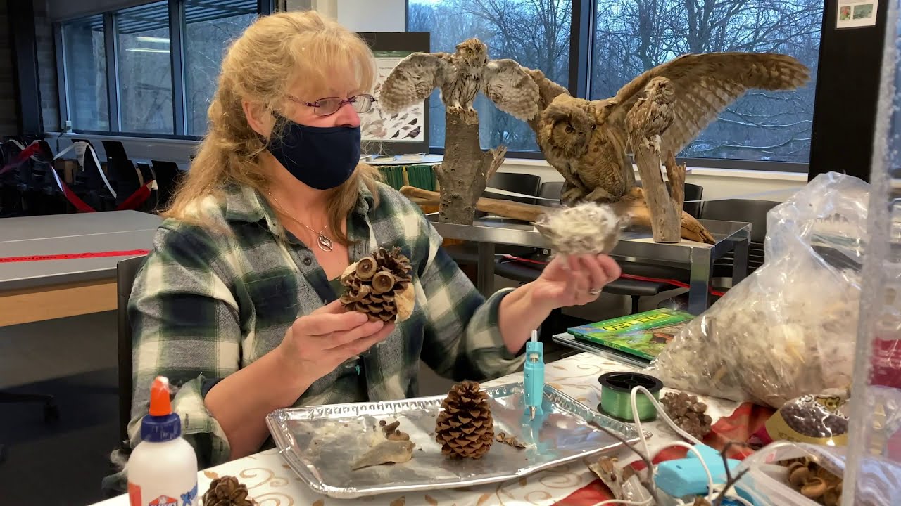 Making Pinecone Owl Ornaments
