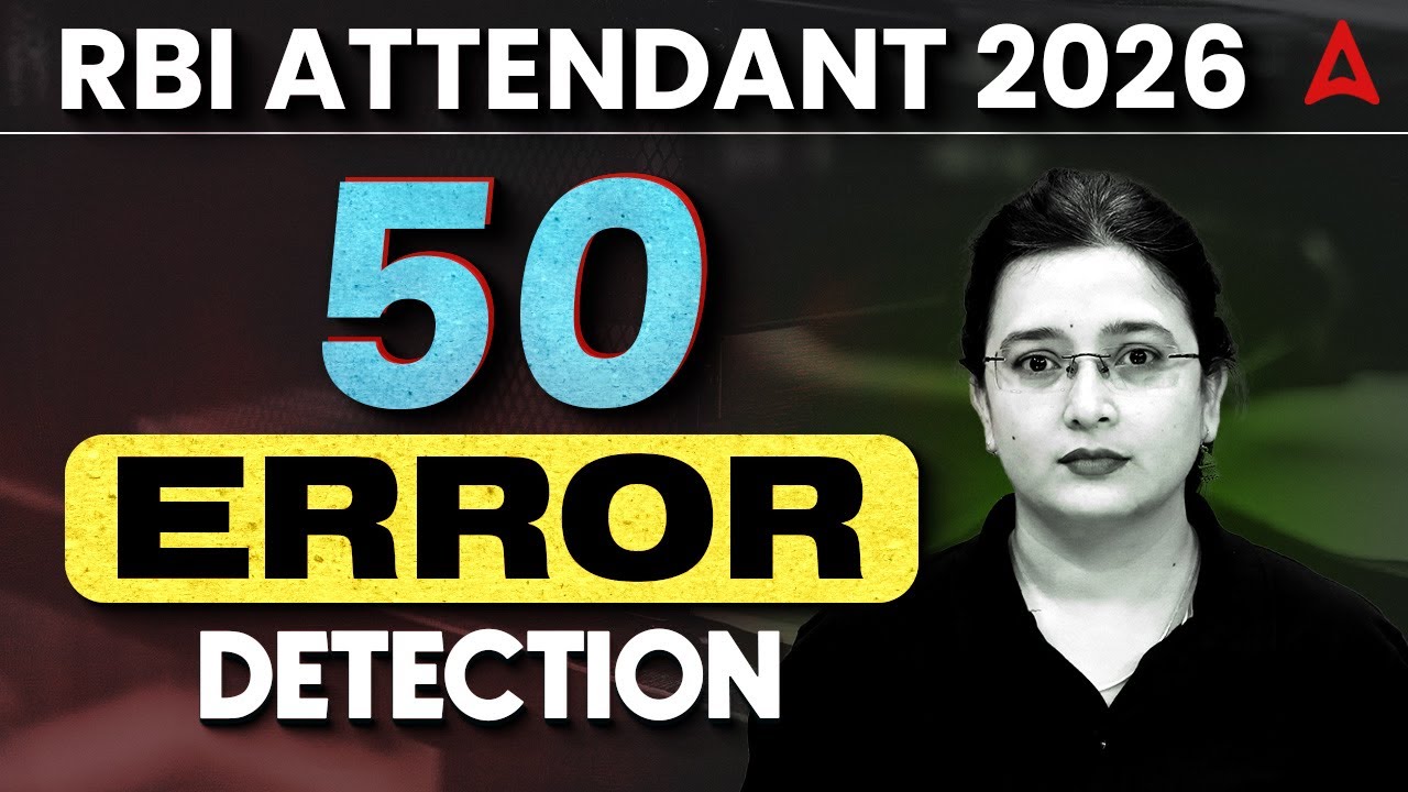RBI Attendant 2026 English | 50 Error Detection | English by Kinjal Ma’am