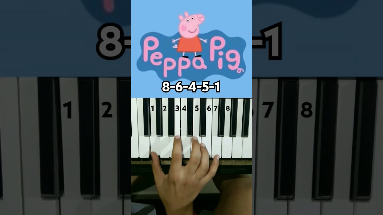 Peppa Pig Theme Song | Easy Piano Tutorial | Tunic Music Studio #pianotutorial #peppapig #shorts