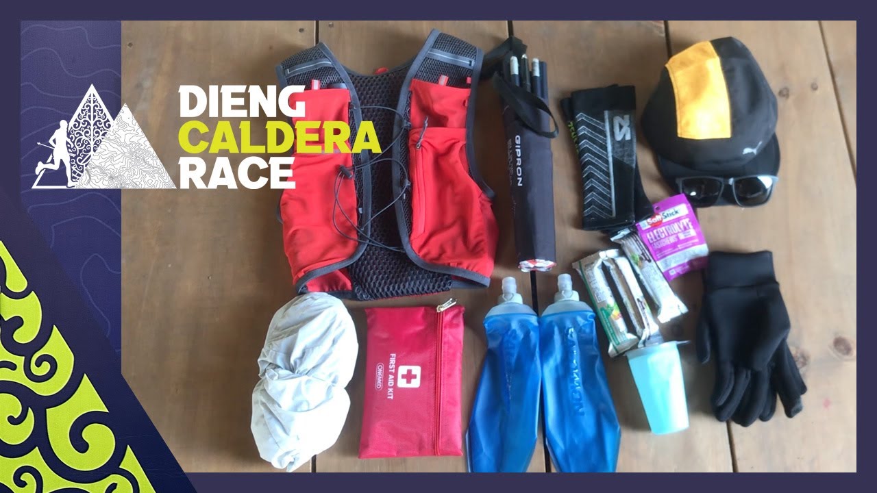 Mandatory Gear trail run category 21K Dieng Caldera Race 2024