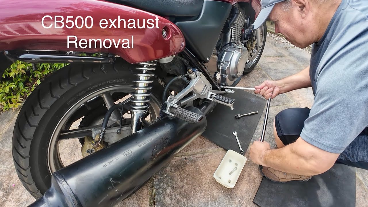 Honda CB500 exhaust removal plus update 