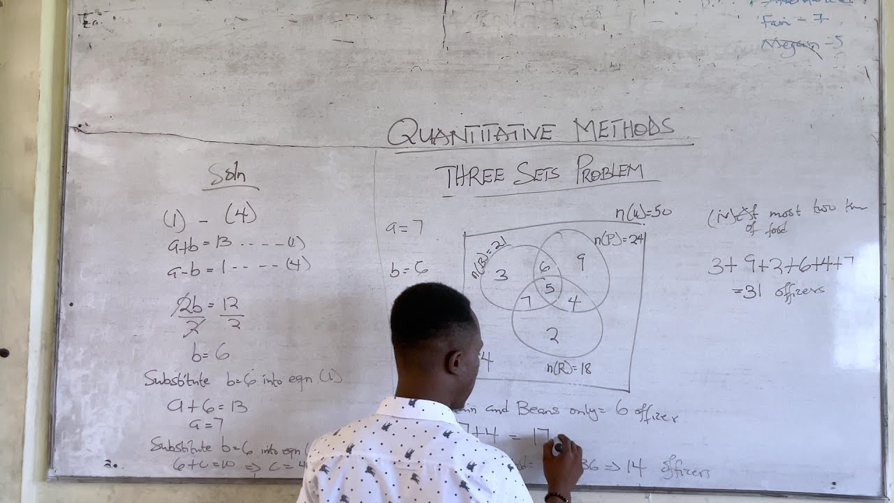 QUANTITATIVE METHODS - THREE SETS PROBLEM