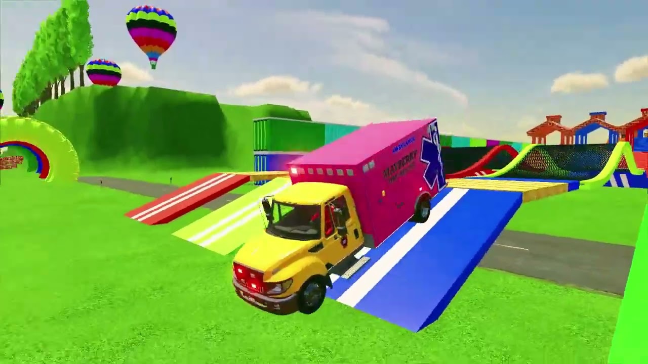 GARAGE With COLORS - TRANSPORT ALL MIXER TRUCK with JCB BACKHOE LOADERs - Farming Simulator 