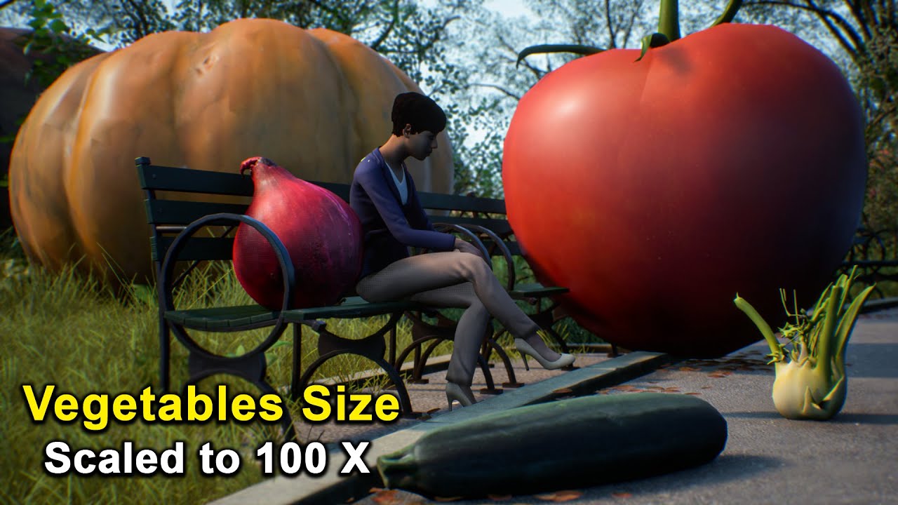 If Vegetables Size Increased by 100 Times | Imaginary Size Comparison in Park | Data Slide