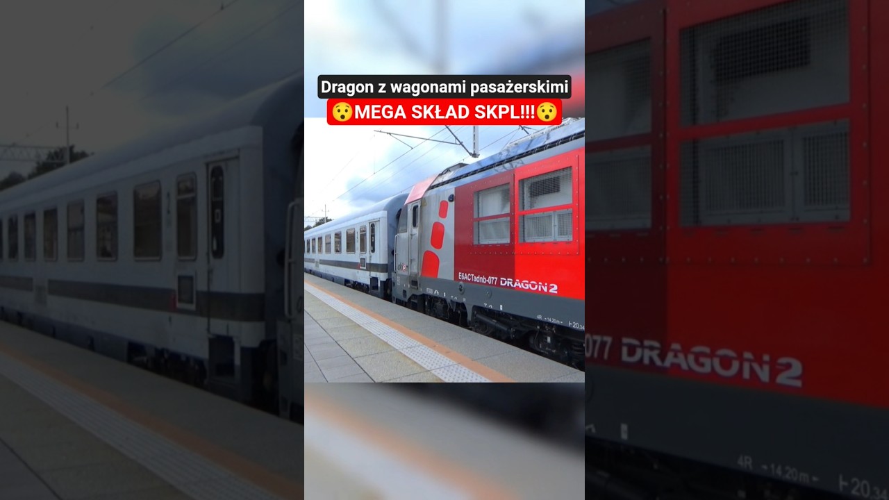 ❤️Dragon + wagony pasażerskie SKPL #kolej #pociągi #trainspotting #skpl #newag #railway #pkp #db